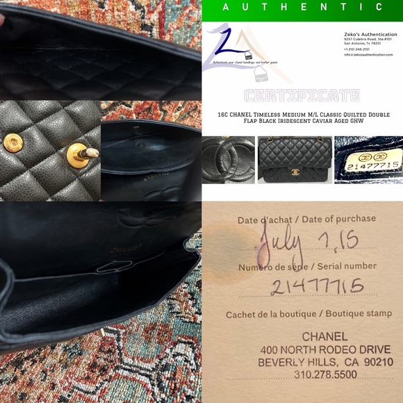 **Chanel Classic Medium Caviar Double Flap Bag - Picture 12 of 13